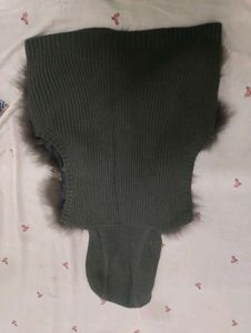 fur sweater with cap