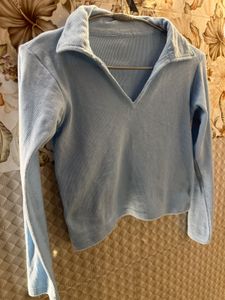 Cute Blue Long Sleeve Top