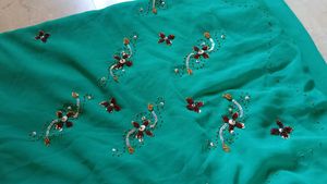 Emerald Green Embellished Saree