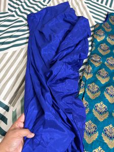 Beautiful Teal Kurta Set with Blue Dupatta