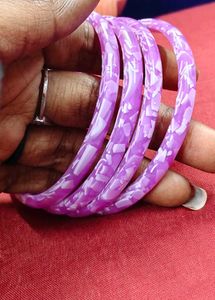 Purple Patterned Bangles Set