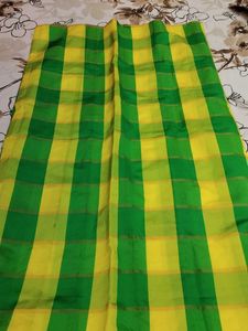 yellow green Saree