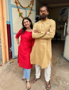 Vibrant pure silk Red Kurta🍒