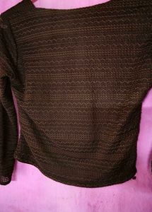 Brown Long Sleeve Top