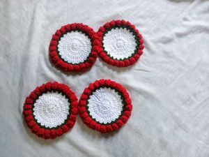 Handmade Crochet Coasters (Set of 4)