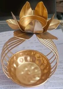 Gold Floral Candle Holder