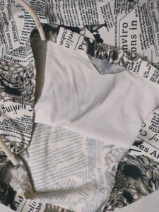 Unique Newspaper Print Crop Top