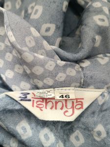 Grey and White Printed Shirt Kurti (Women)