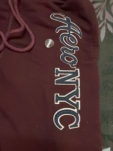 Maroon Joggers with 'New York' Print