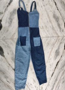 Patchwork Denim Zip Dress