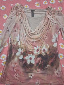Chic Floral Print Top