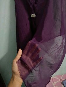 Sheer Purple Dupatta net scarf shawl ruptta