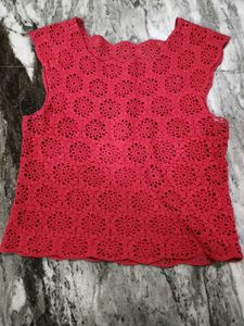 Red Crochet Sleeveless Top
