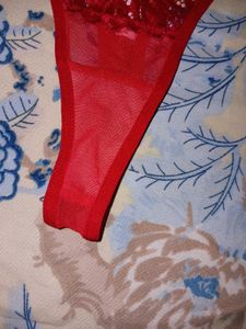 Red Lace Thong Panty