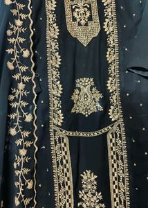 Elegant Black Embroidered Kurta Set