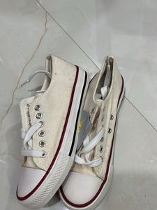 Cream Canvas Sneakers