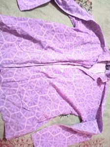 Men's Purple Geometric Print Shirt