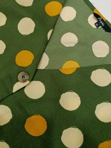 Green Polka Dot Button-Up Dress