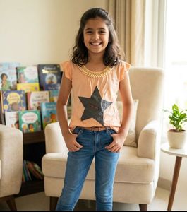 Cute Peach Star Top