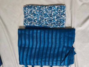 Elegant Ombre Striped Saree with Blouse
