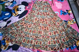Boho Print Tiered Maxi Skirt