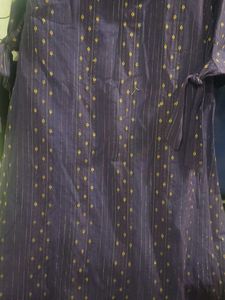 Elegant Purple Kurta with Golden Print