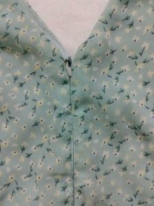V-Neck Mint Green Floral Peplum Blouse
