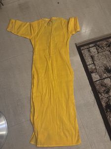 mirrored yellow straight women kurti