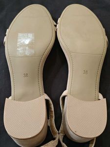 H&amp;M Beige Strappy Heeled Sandals