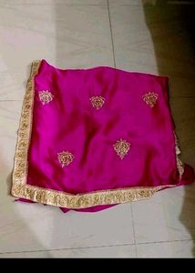 Elegant Pink Embroidered Saree