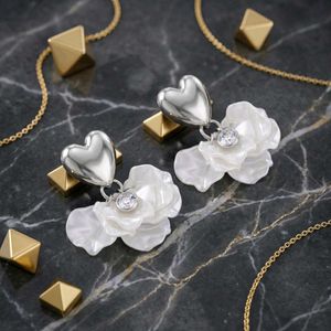 Heart Petal Dangle Earrings