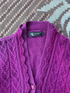 brinjal color Knit Cardigan sweater