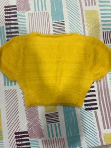 Yellow Cropped Cardigan