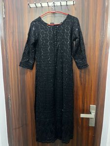 Black Embroidered Kurti w Sequin work