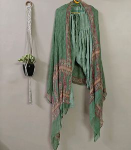 Tussar Silk Salwar &amp; Chiffon Dupatta