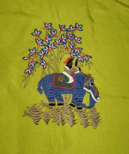 Green Elephant Print Kurti