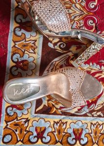 Sparkly Rose Gold Heels - Size 6