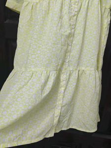 branded and New, Yellow Tiered Button-Down Dress