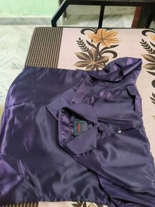 Men's Purple Satin Shirt