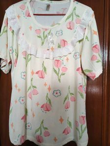 Cute Floral Print Pajama Set