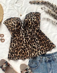 cheeta print peplum top