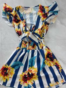 Sunflower Print Summer Dress