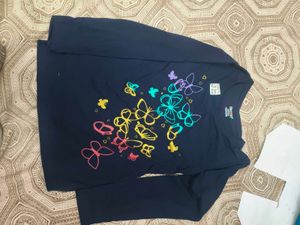 Navy Blue Butterfly full sleeve tshirt for 8-9
