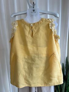 Imported yellow cotton loose fit top