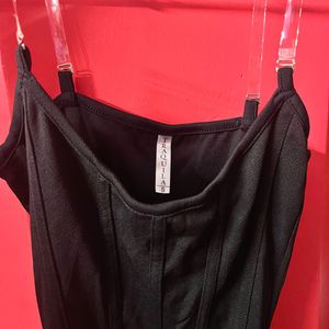 Elegant Black High-Slit Maxi Dress