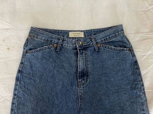 Wide Leg Blue Denim Jeans