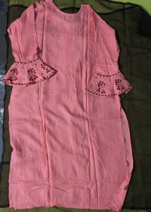 Stylish Peach and green  Kurtas