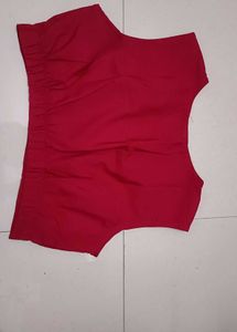 Elegant Red Sleeveless Blouse