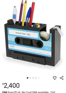 Retro Cassette Tape Desk Organizer with pen holder