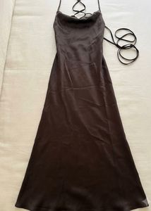 Elegant Black Satin Slip Dress